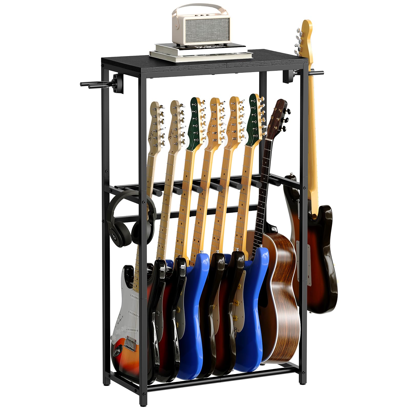 MAHANCRIS Guitar Stand for Acoustic & Electric Guitars | Multiple Guitar Rack Holder for Home Music Studio | Durable & S